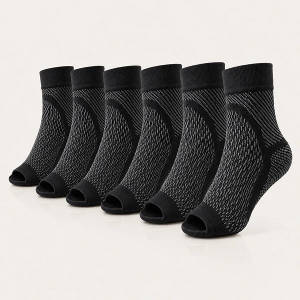 Compression Socks for Heel Pain & Plantar Fasciitis (Set of 6)