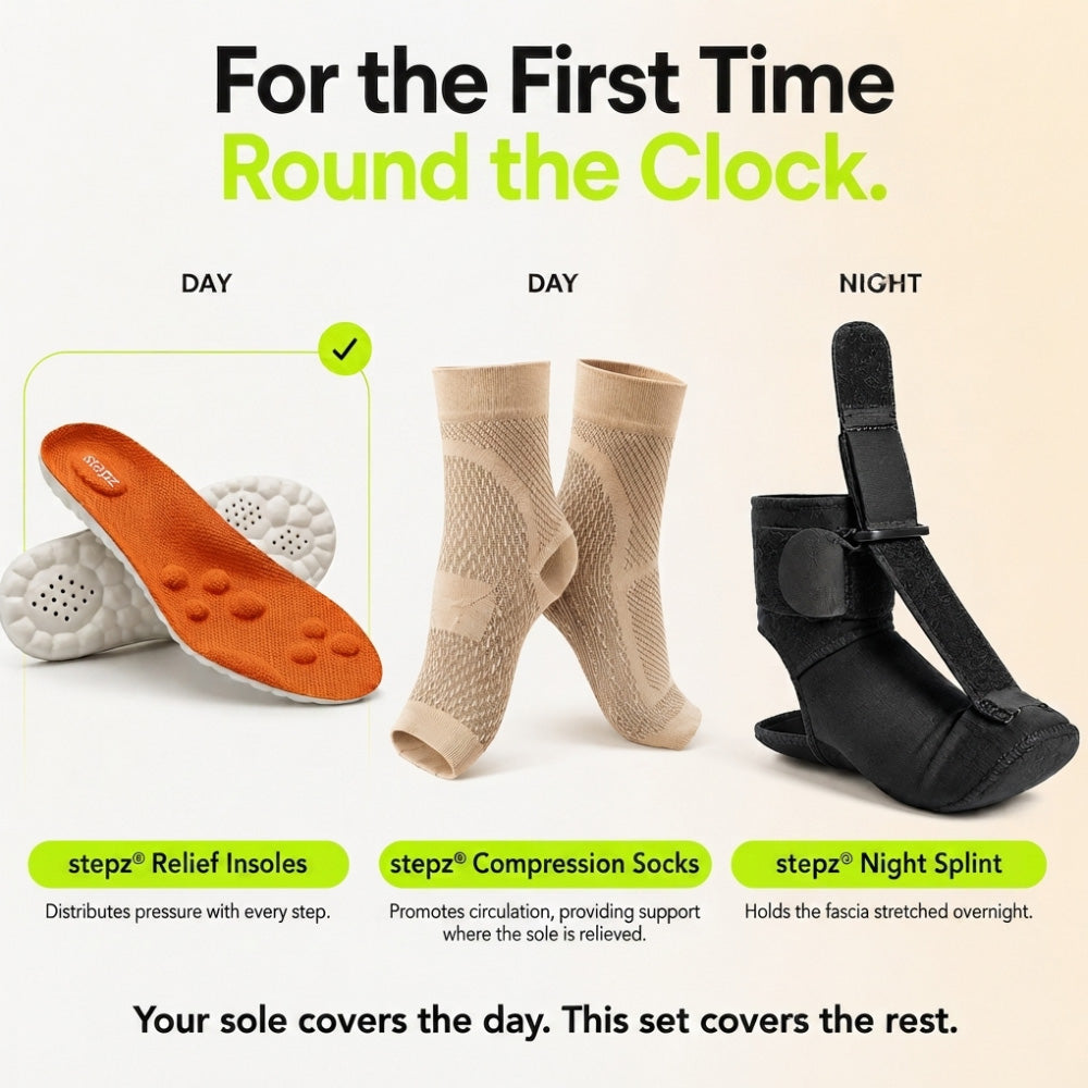 Compression Socks + Night Splint for Plantar Fasciitis