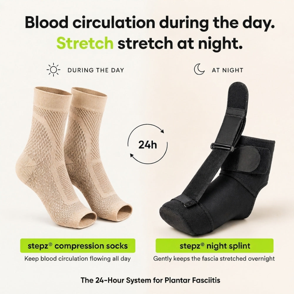 Compression Socks + Night Splint for Plantar Fasciitis