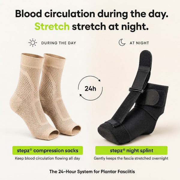 Compression Socks + Night Splint for Plantar Fasciitis
